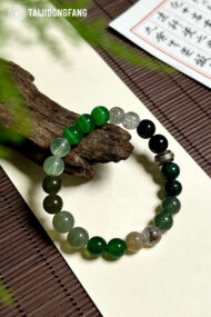 Premium Green Phantom & Rutilated Quartz Bracelet, Feng Shui Wealth & Abundance Amulet - Image 2