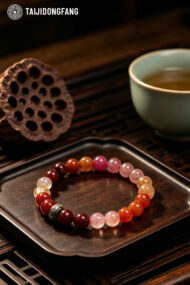 Premium Red & Pink Multi-Gemstone Beaded Bracelet, Feng Shui Love & Prosperity Amulet - Image 2