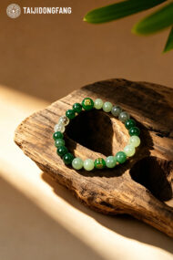 Five Elements Wood Tone Crystal Bracelet, Career Growth & Good Luck Feng Shui Wristwear - Image 3