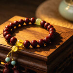 Lucky Cinnabar Fortune Bag Bracelet, Negative Energy Warding & Prosperity Wristwear