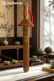 Premium Peach Wood Bagua Seven-Star Sword, Feng Shui Protection & Home Blessing Decor