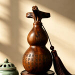 Hand-Carved Bagua Wu Lou with Tassel, TAIJIDONGFANG Traditional Chinese Spiritual Ornament