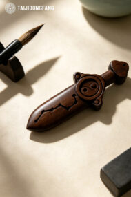 Premium Lightning-Struck Wood Seven-Star Bagua Mini Sword, Feng Shui Protection Amulet - Image 3