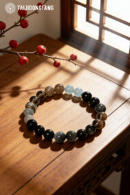 Premium Clear Quartz Multi-Gemstone Bracelet, Feng Shui Clarity & Wealth Amulet - Image 2