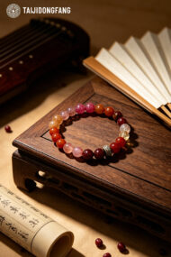 Premium Red & Pink Multi-Gemstone Beaded Bracelet, Feng Shui Love & Prosperity Amulet - Image 3