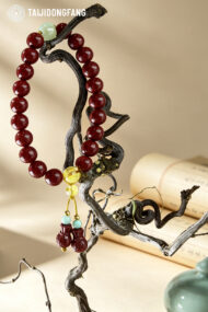 Lucky Cinnabar Fortune Bag Bracelet, Negative Energy Warding & Prosperity Wristwear - Image 2