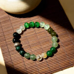 Premium Green Phantom & Rutilated Quartz Bracelet, Feng Shui Wealth & Abundance Amulet