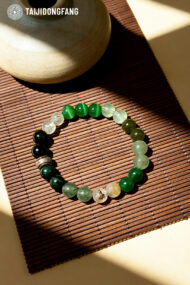 Premium Green Phantom & Rutilated Quartz Bracelet, Feng Shui Wealth & Abundance Amulet